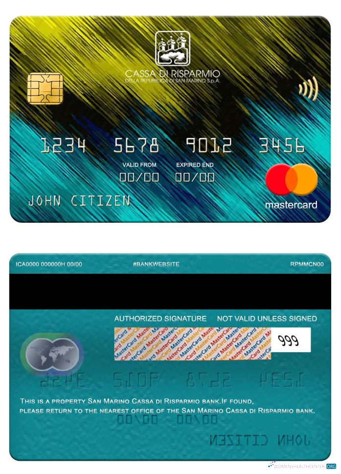 Download San Marino Cassa di Risparmio bank mastercard Photoshop template